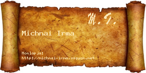 Michnai Irma névjegykártya